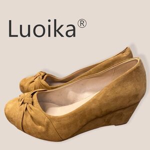 Luoika Chestnut Brown Suede Wedges 11